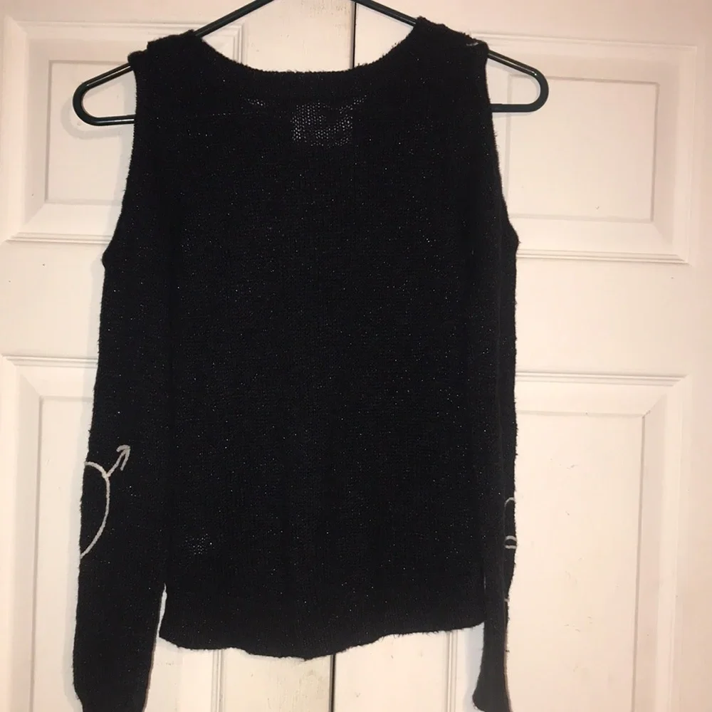 Girl’s Justice Sparkling Cold Shoulder Sweater